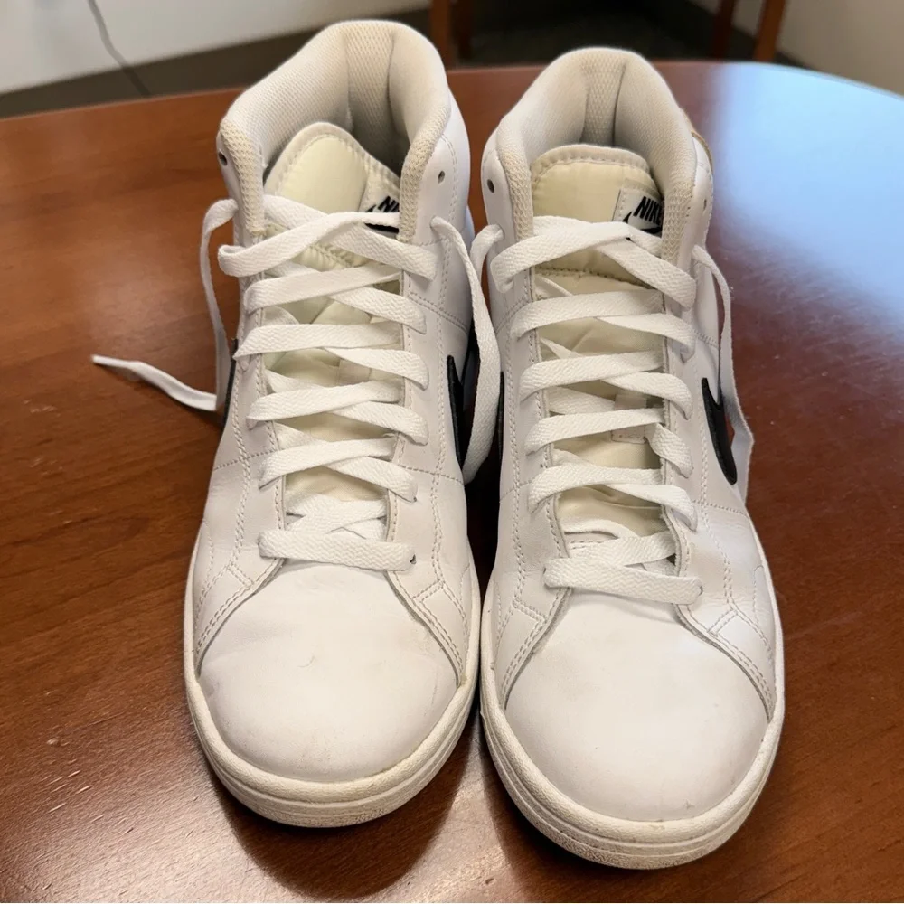 EUC Nike Court Royale 2 Mid White Onyx Leather Shoes, Size 8 Men (9.5-10 Women)